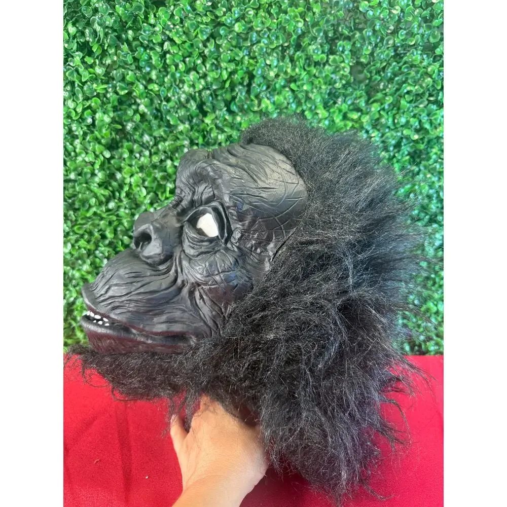 Full Head Gorilla Mask Latex Halloween Costume Realistic Synthetic Hair Flaw